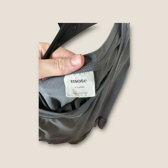 MOTE Sleeveless Peplum Hi Low Tank Top Shirt XL Soft Modal Blend Dusty Blue - Picture 3 of 4